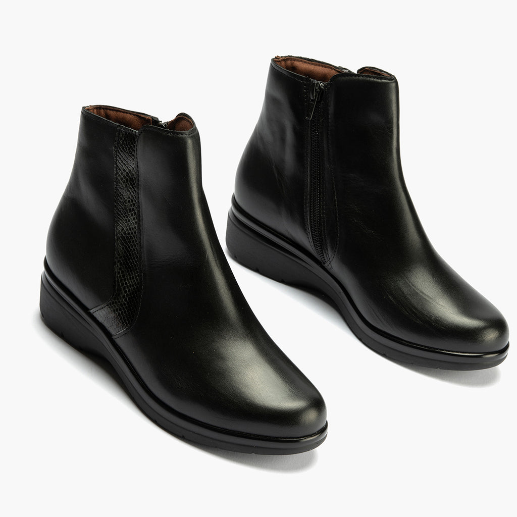 Botin en napa de mujer color negro