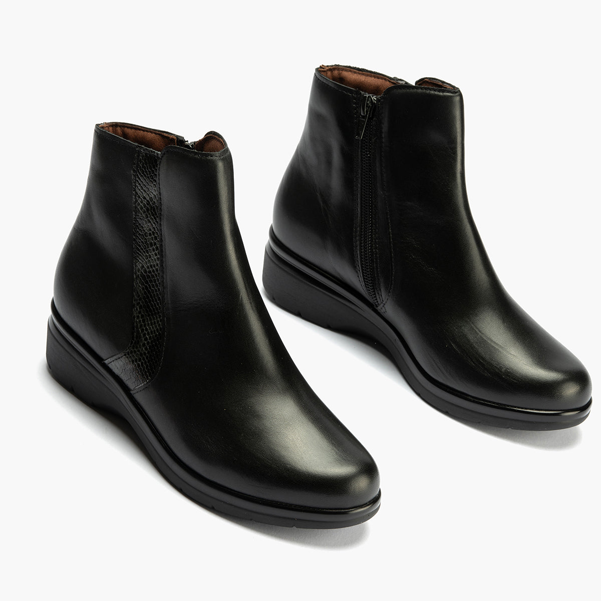 Botin en napa de mujer color negro