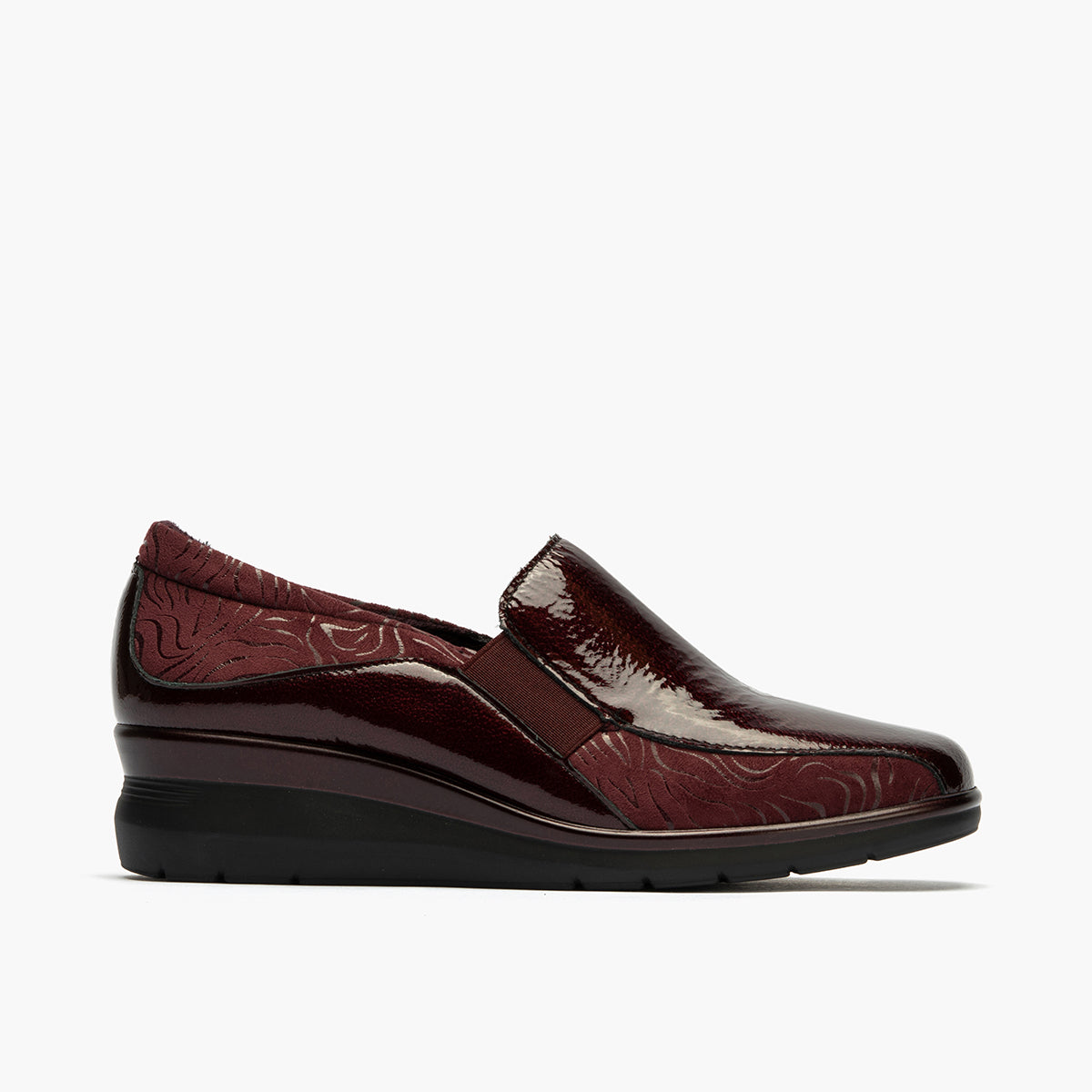 Abotinado Gucci con elásticos de mujer color burdeos