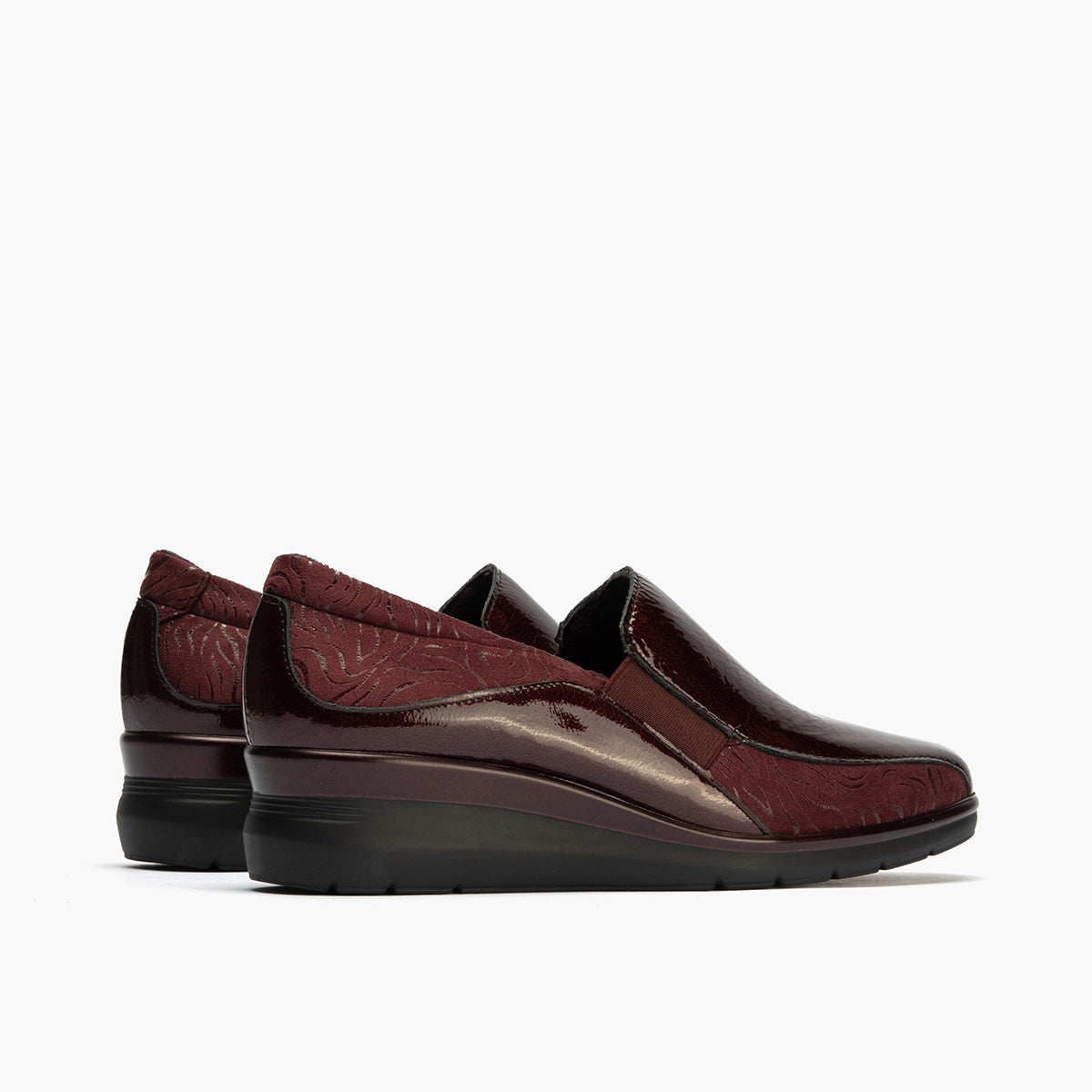 Abotinado Gucci con elásticos de mujer color burdeos