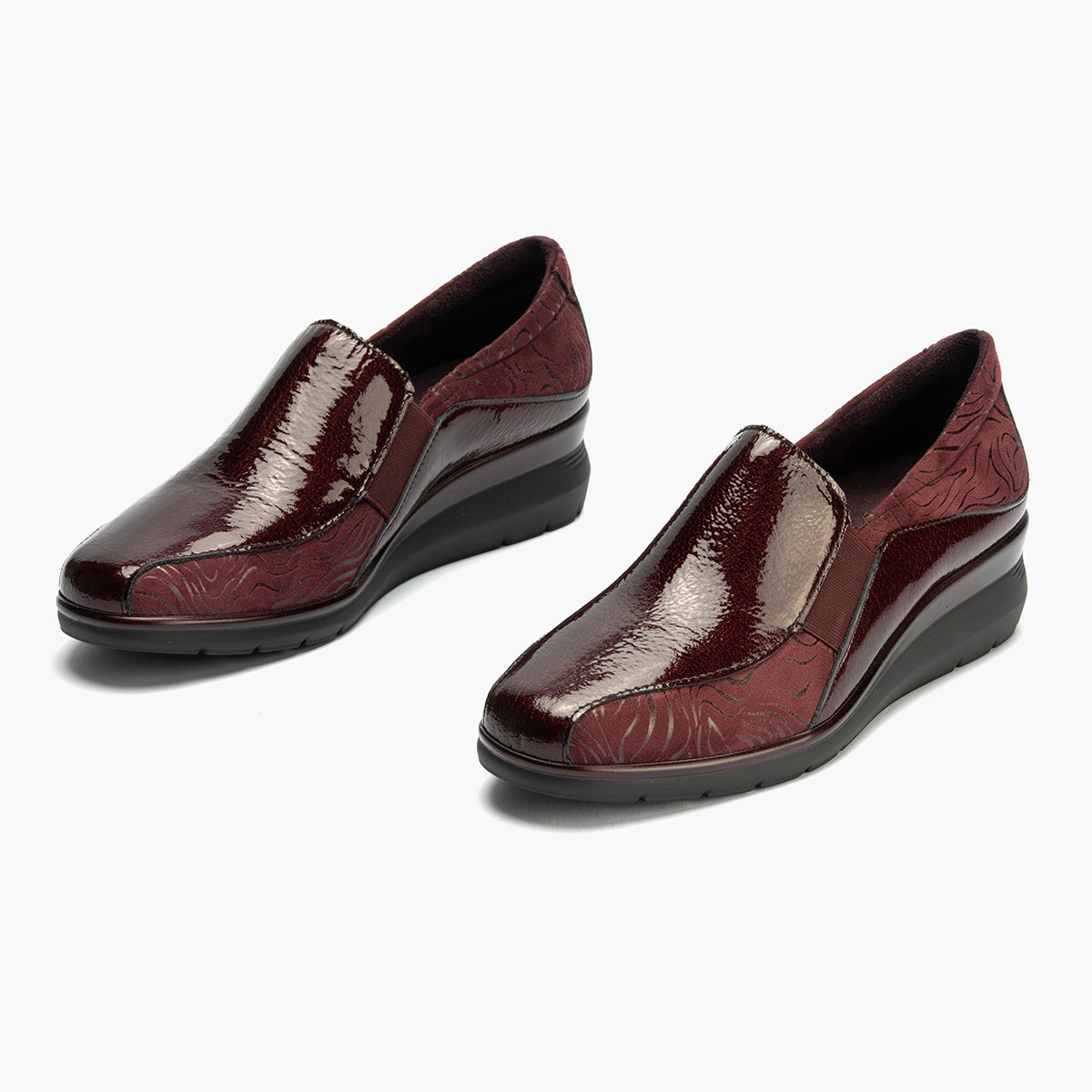 Abotinado Gucci con elásticos de mujer color burdeos