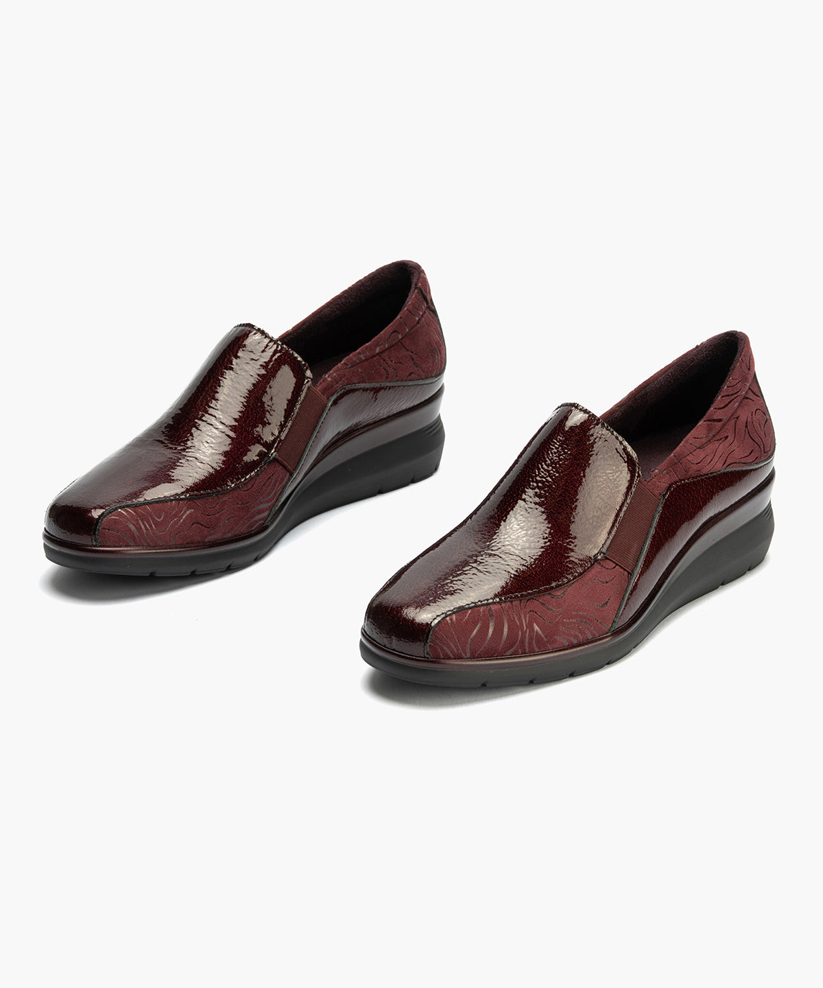 Abotinado Gucci con elásticos de mujer color burdeos