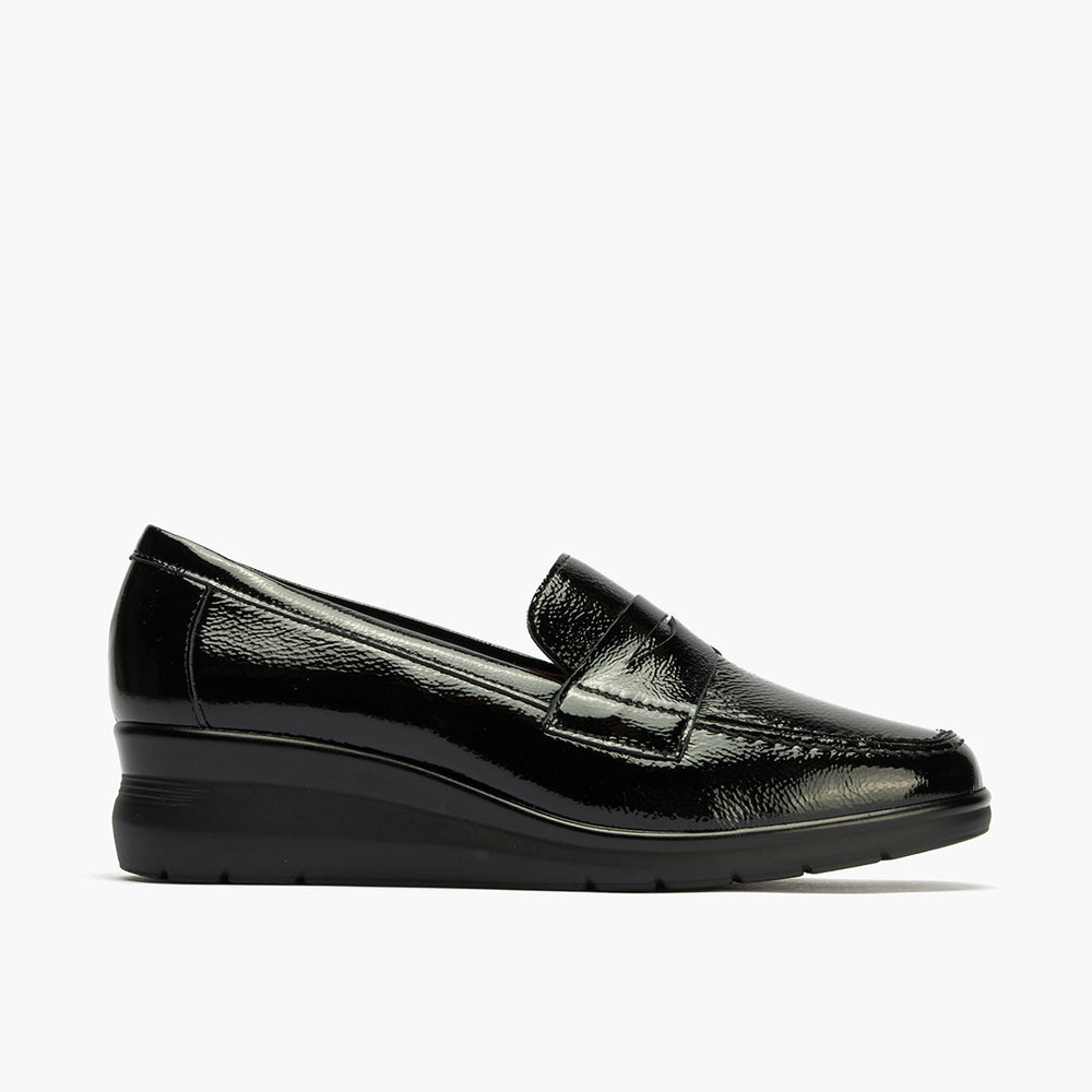 Mocasín en Charol de mujer color negro