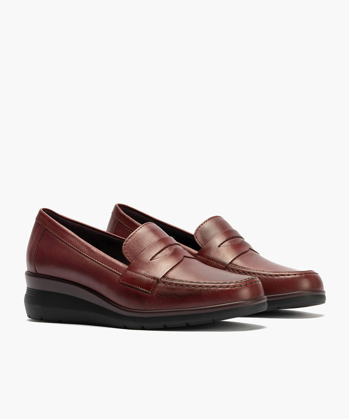 Mocasín en Napa de mujer color burdeos