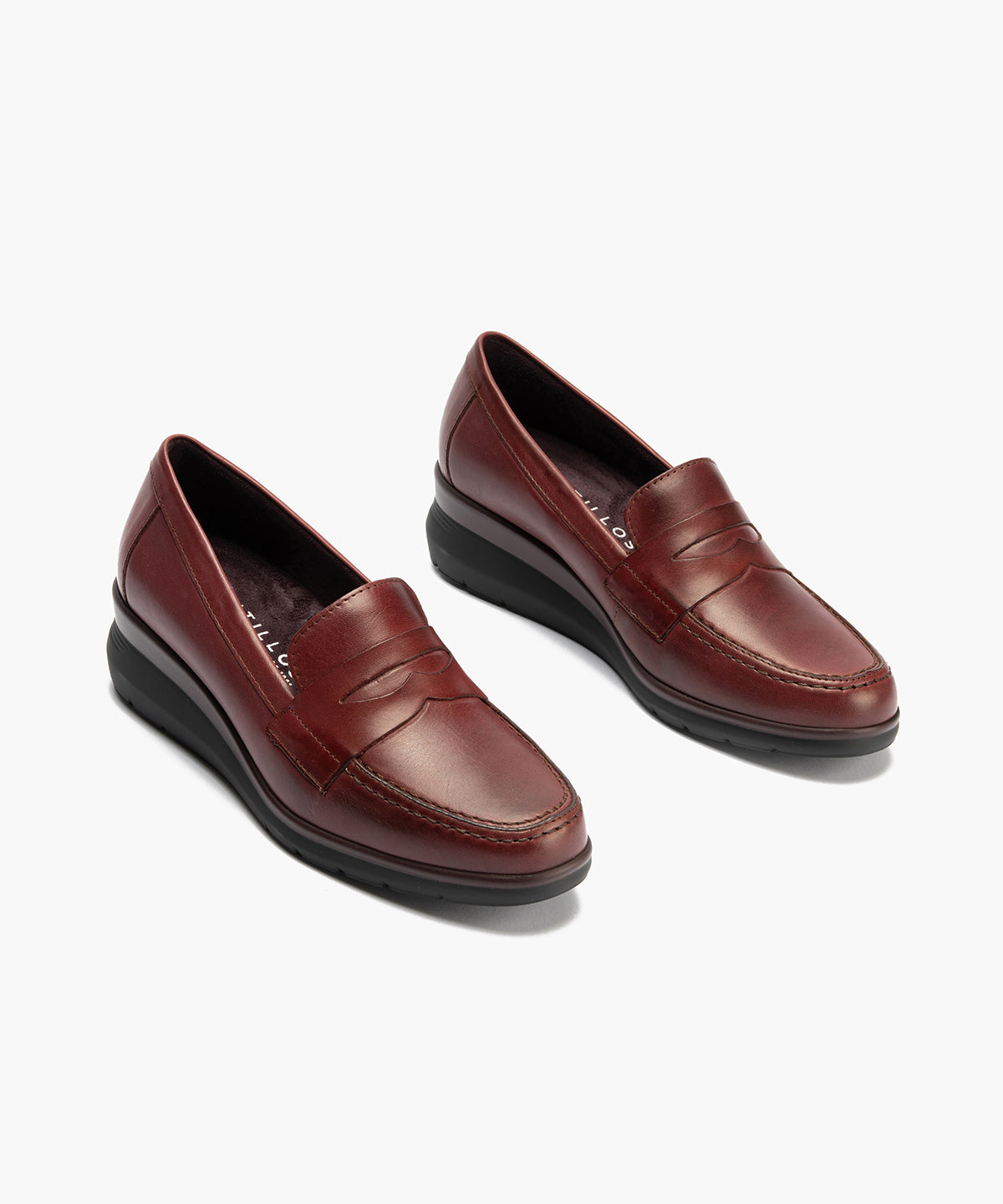 Mocasín en Napa de mujer color burdeos