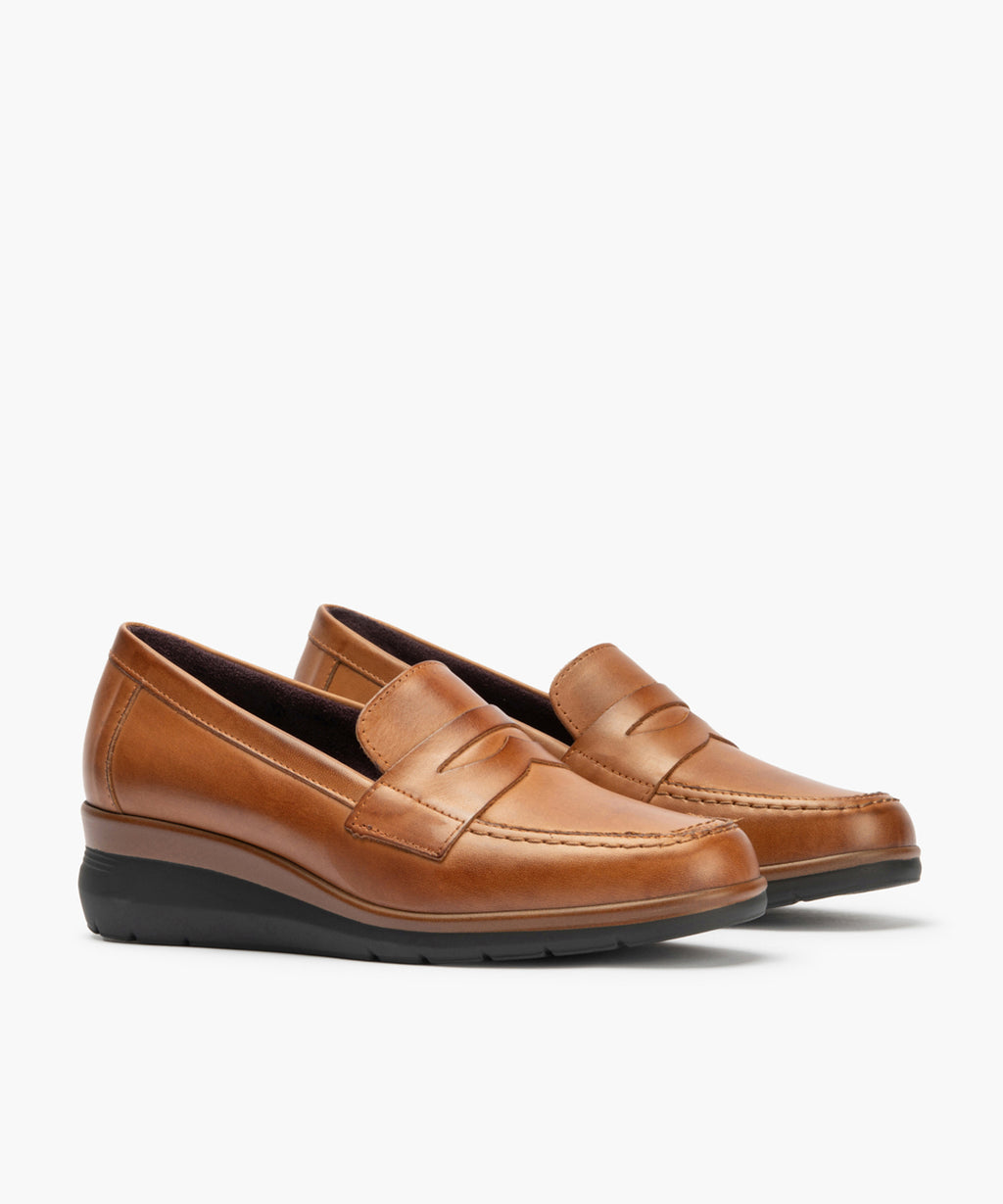 Mocasín en Napa de mujer color cuero