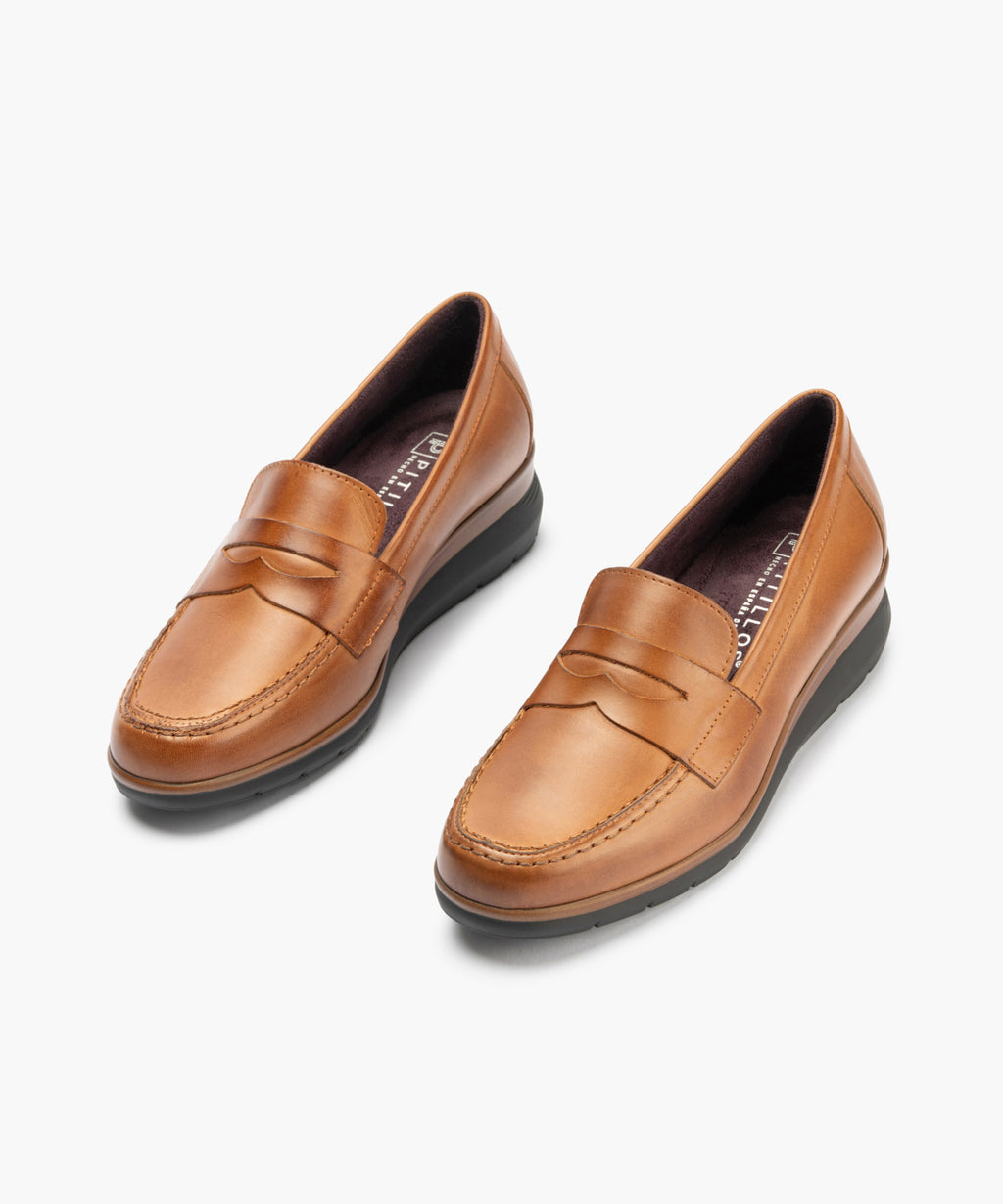 Mocasín en Napa de mujer color cuero