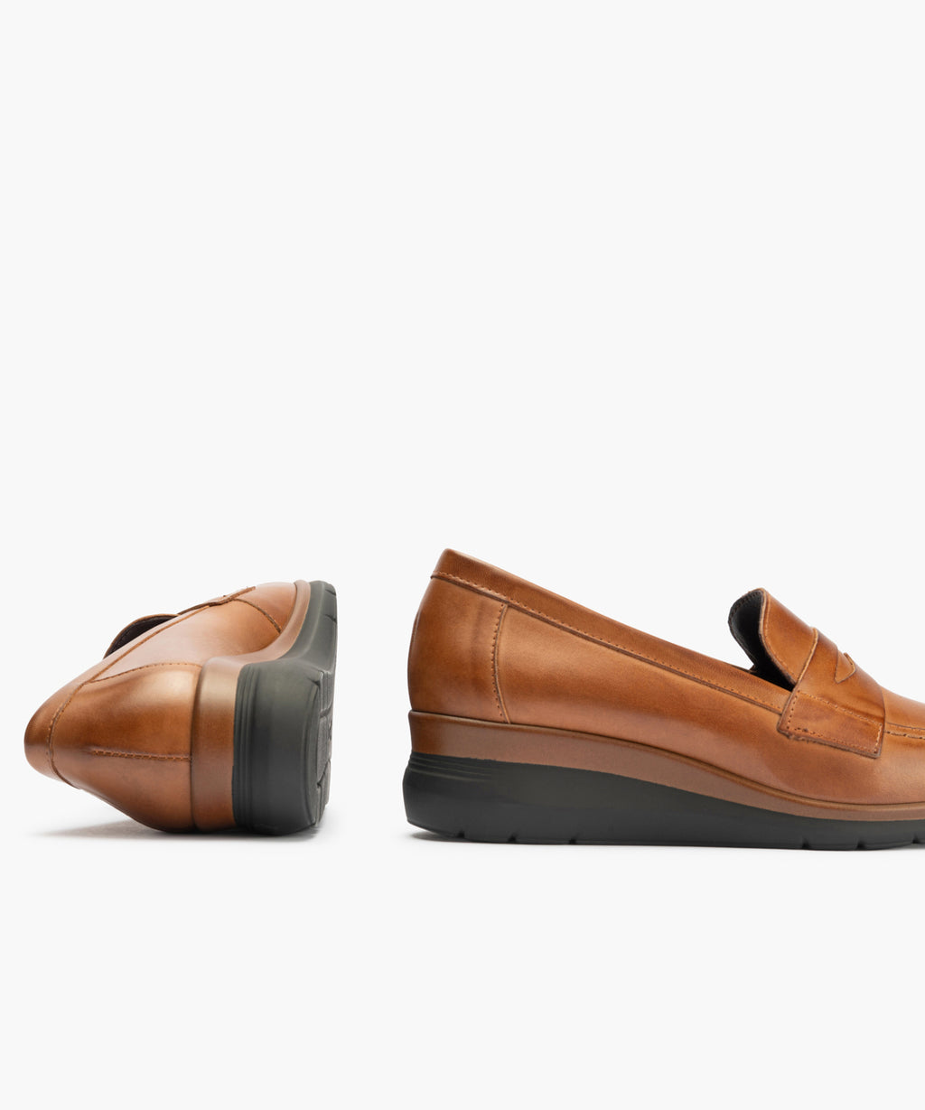 Mocasín en Napa de mujer color cuero