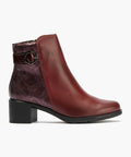 Botin en napa de mujer color burdeos