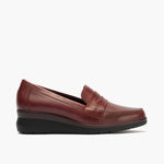 Mocasín en Napa de mujer color burdeos