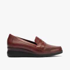 Mocasín en Napa de mujer color burdeos