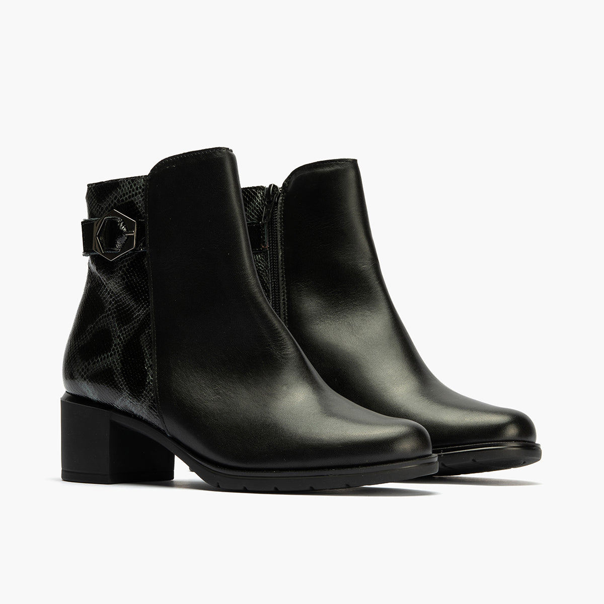 Botin en napa de mujer color negro