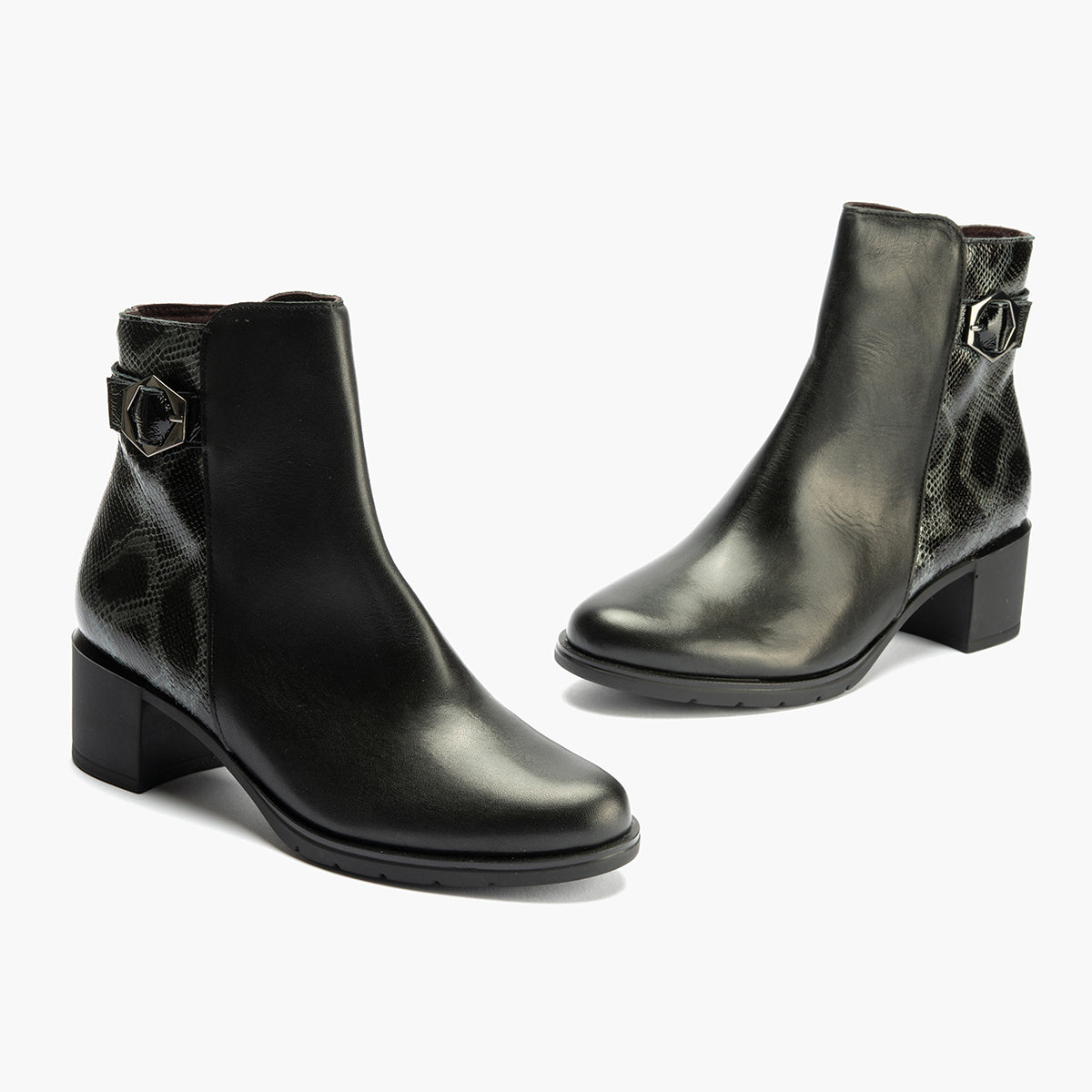 Botin en napa de mujer color negro
