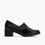 Abotinado Lycra con tacón de mujer color negro