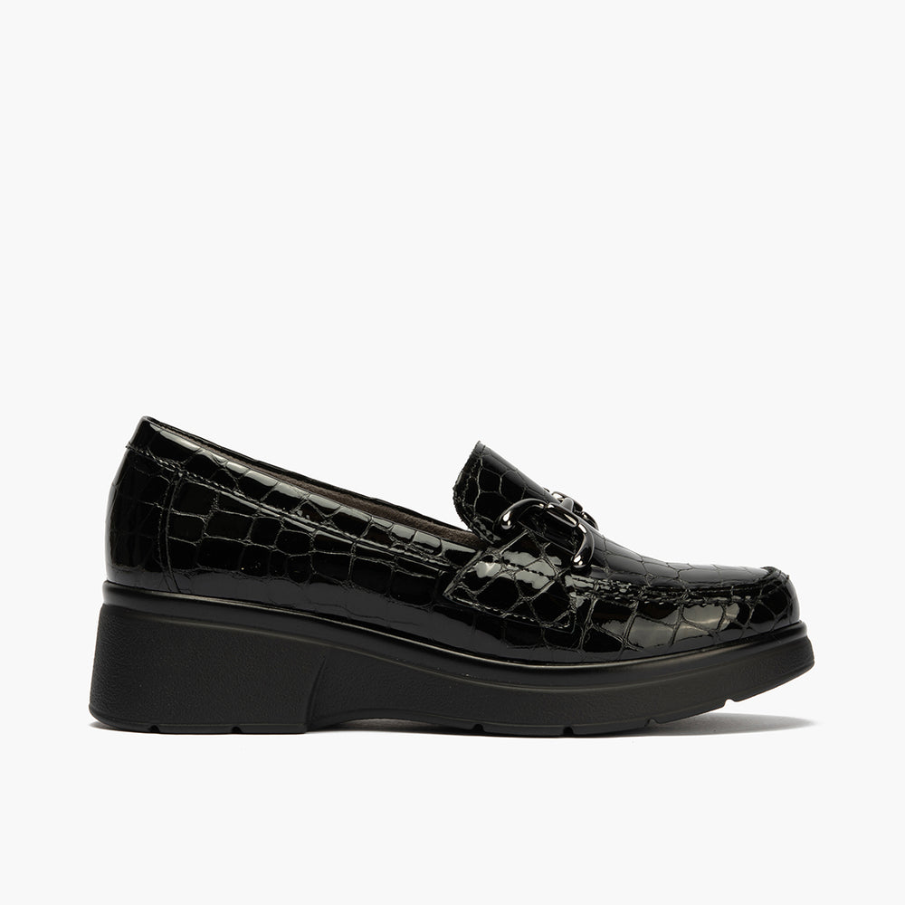 Mocasín en Coco charol de mujer color negro