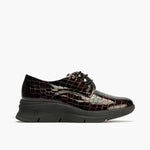 Blucher en Coco con cordones de mujer color burdeos