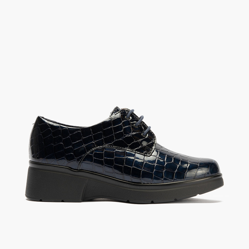 Blucher en Coco con cordones de mujer color marino