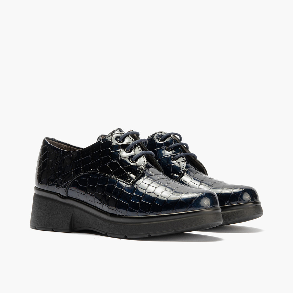 Blucher en Coco con cordones de mujer color marino