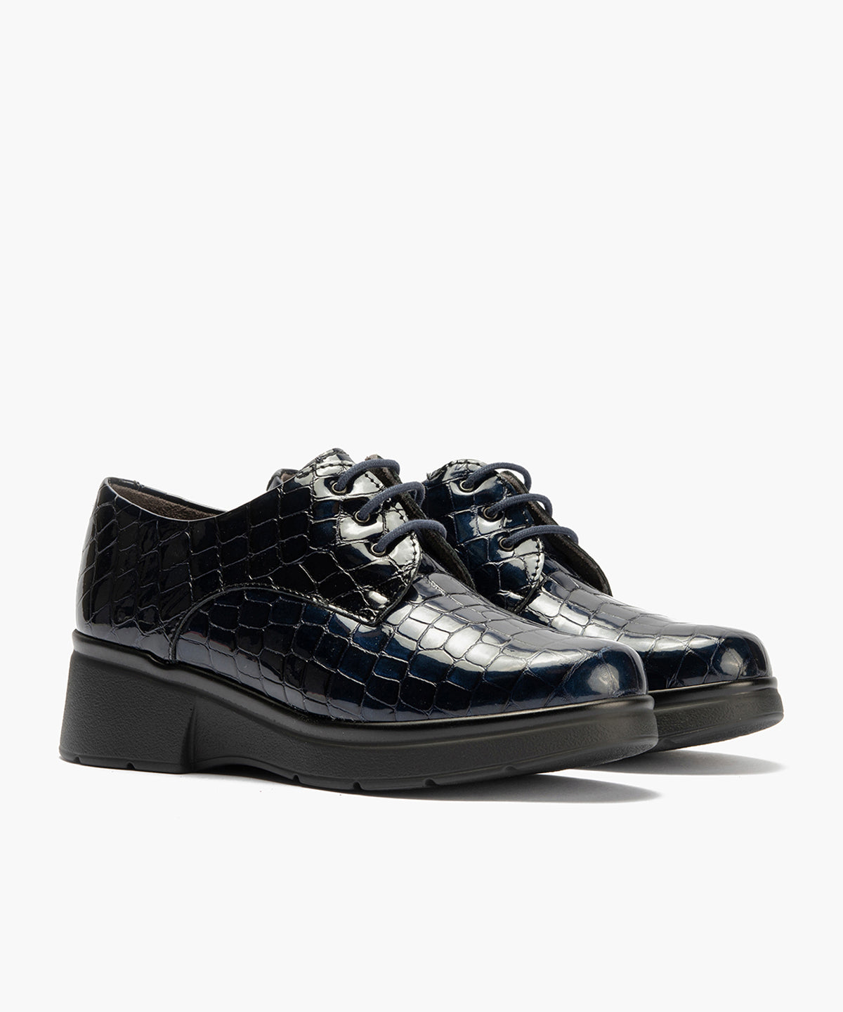 Blucher en Coco con cordones de mujer color marino