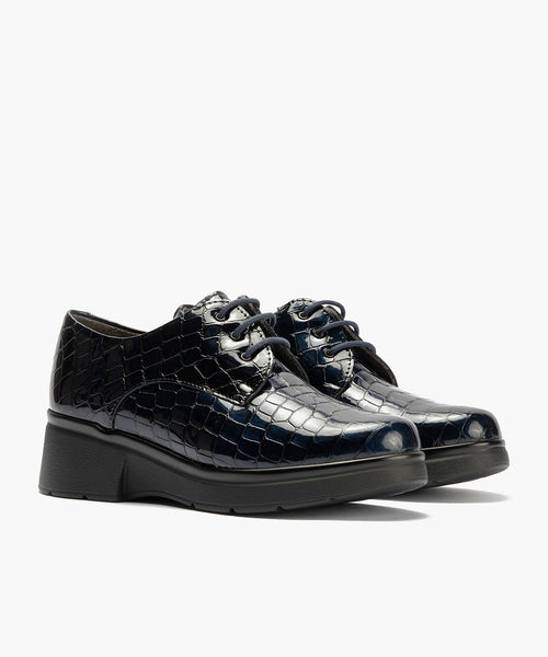 Blucher en Coco con cordones de mujer color marino