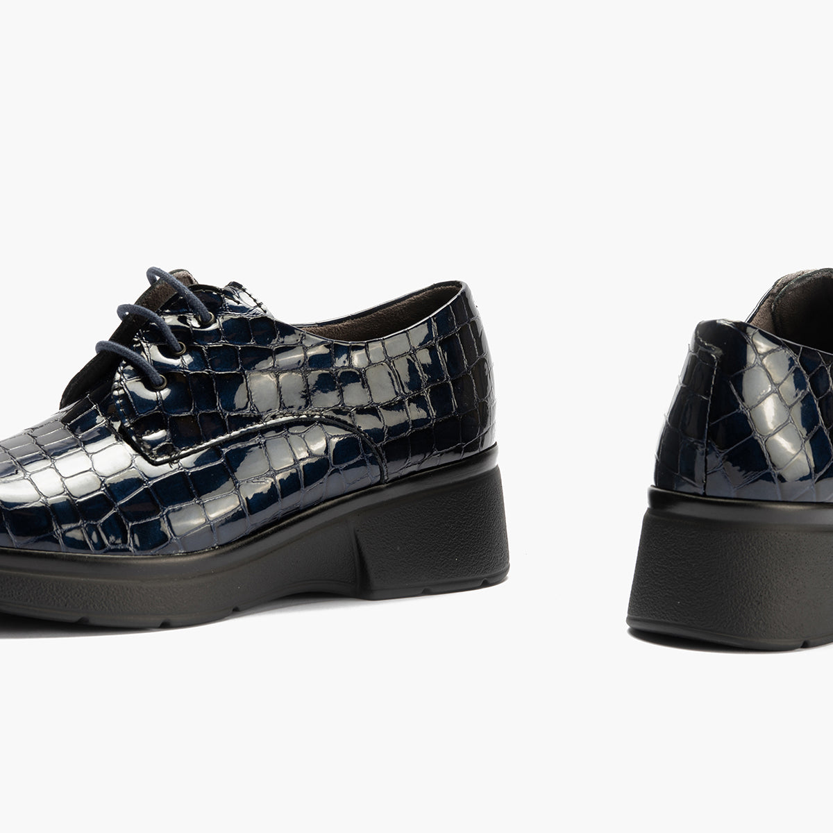 Blucher en Coco con cordones de mujer color marino