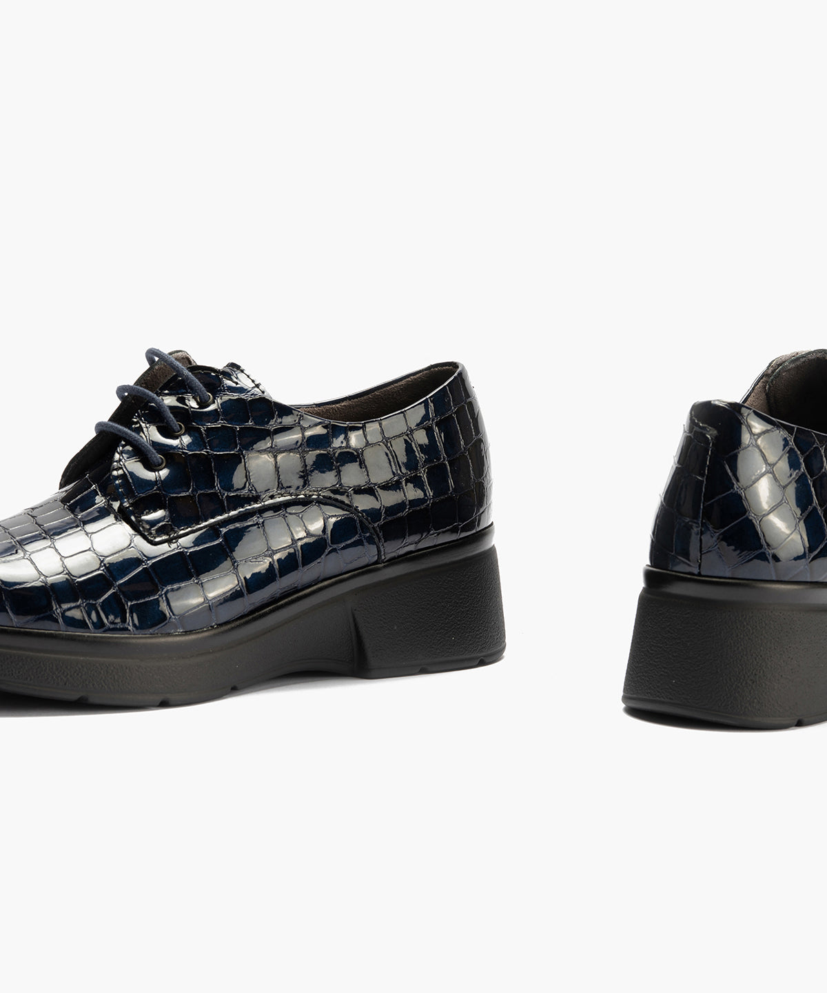 Blucher en Coco con cordones de mujer color marino