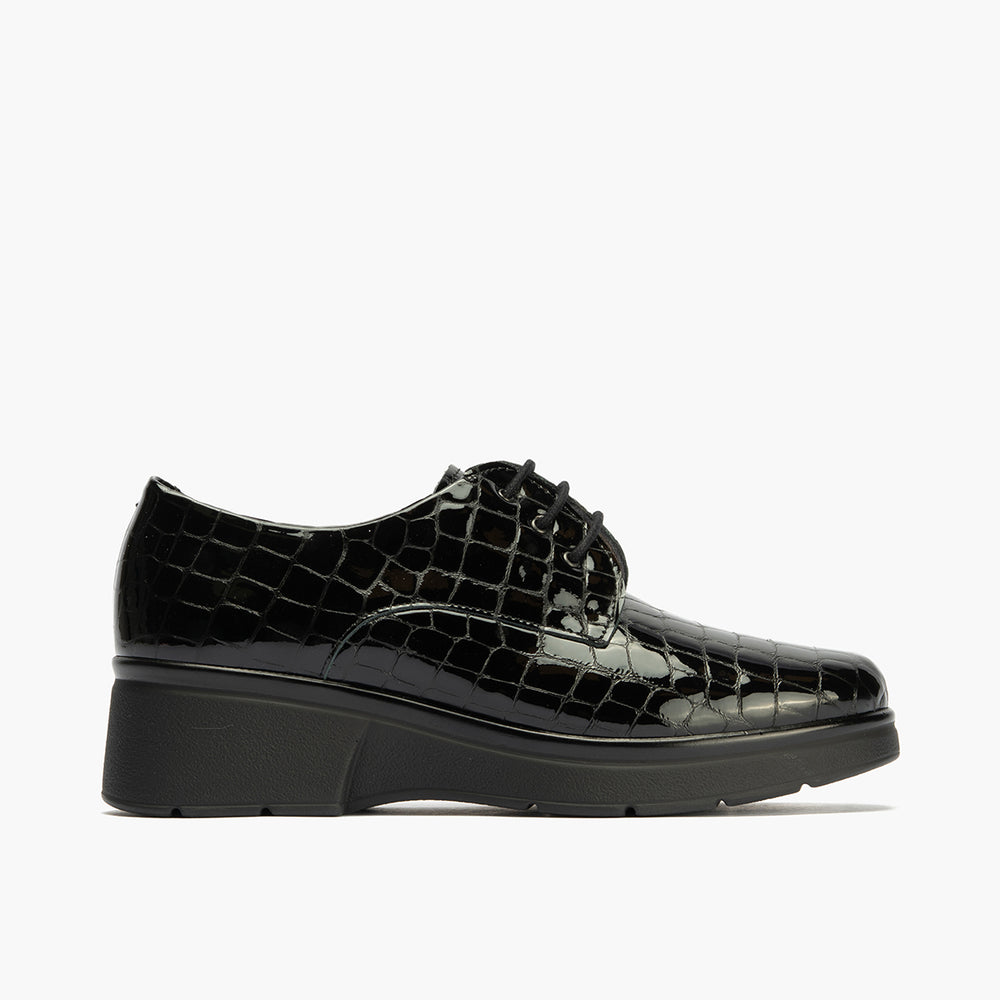 Blucher en Coco con cordones de mujer color negro
