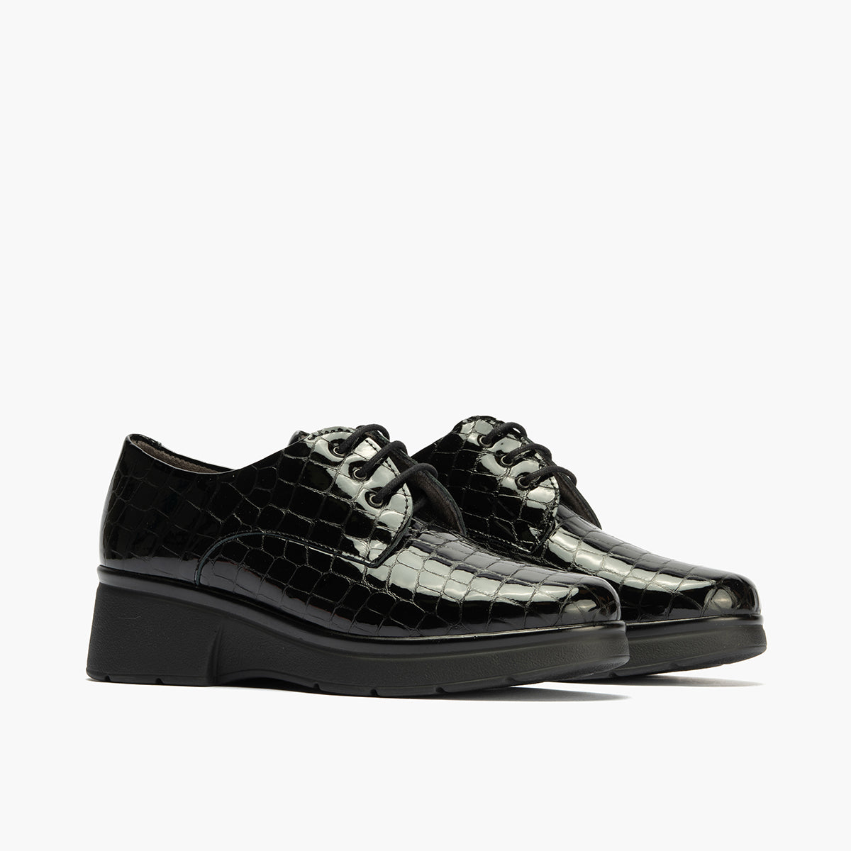 Blucher en Coco con cordones de mujer color negro