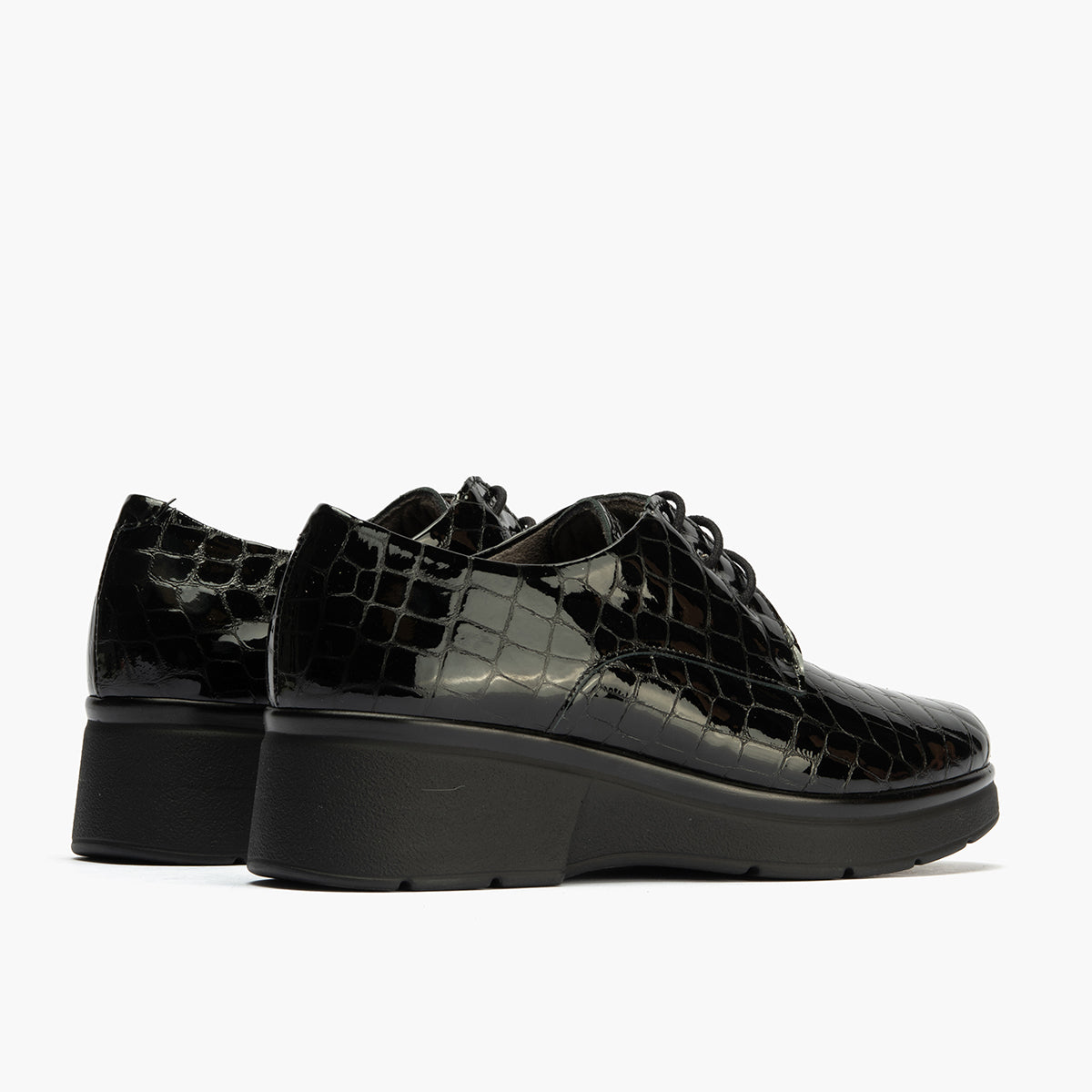 Blucher en Coco con cordones de mujer color negro