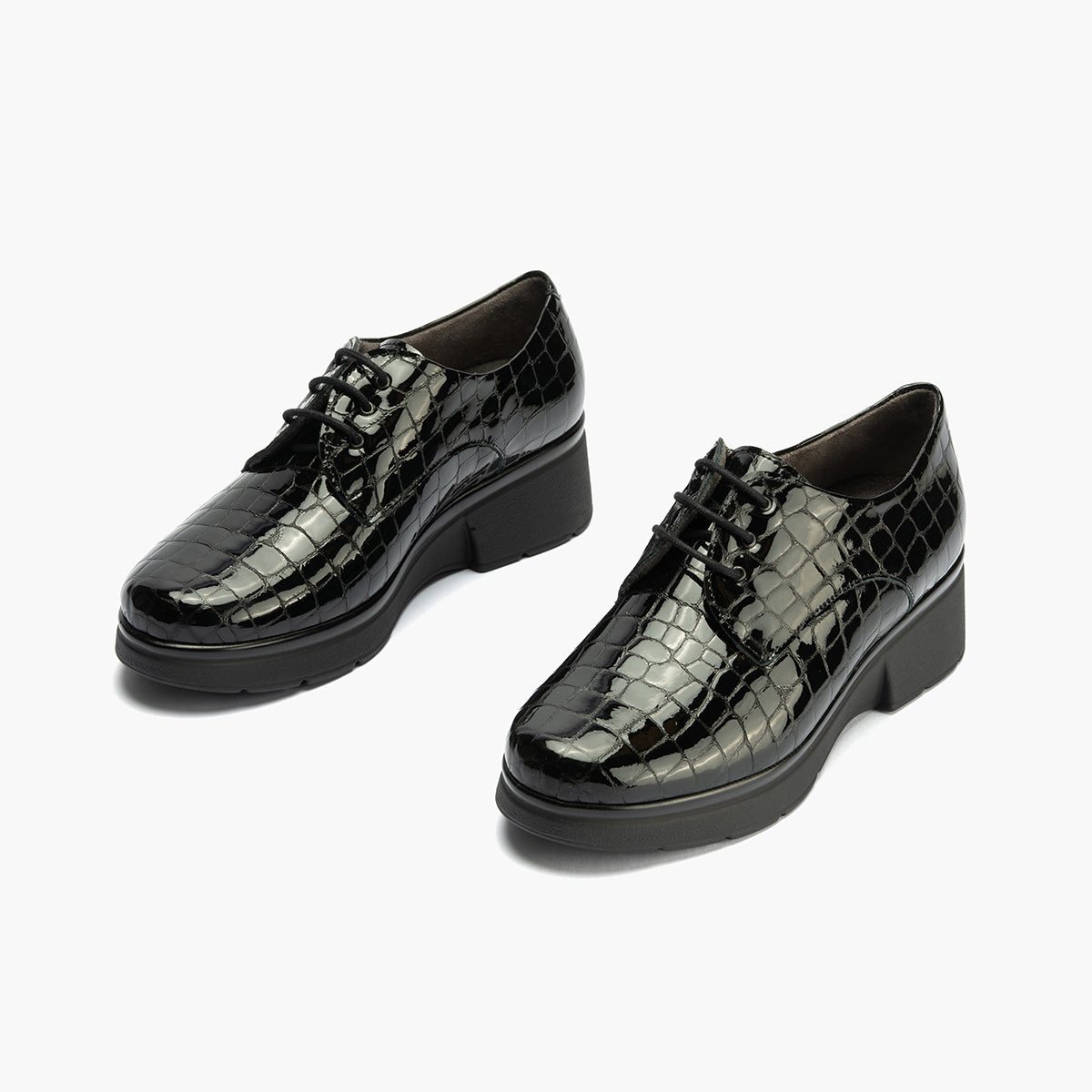 Blucher en Coco con cordones de mujer color negro