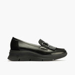 Mocasín con Flecos de mujer color negro