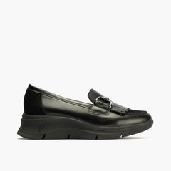 Mocasín con Flecos de mujer color negro