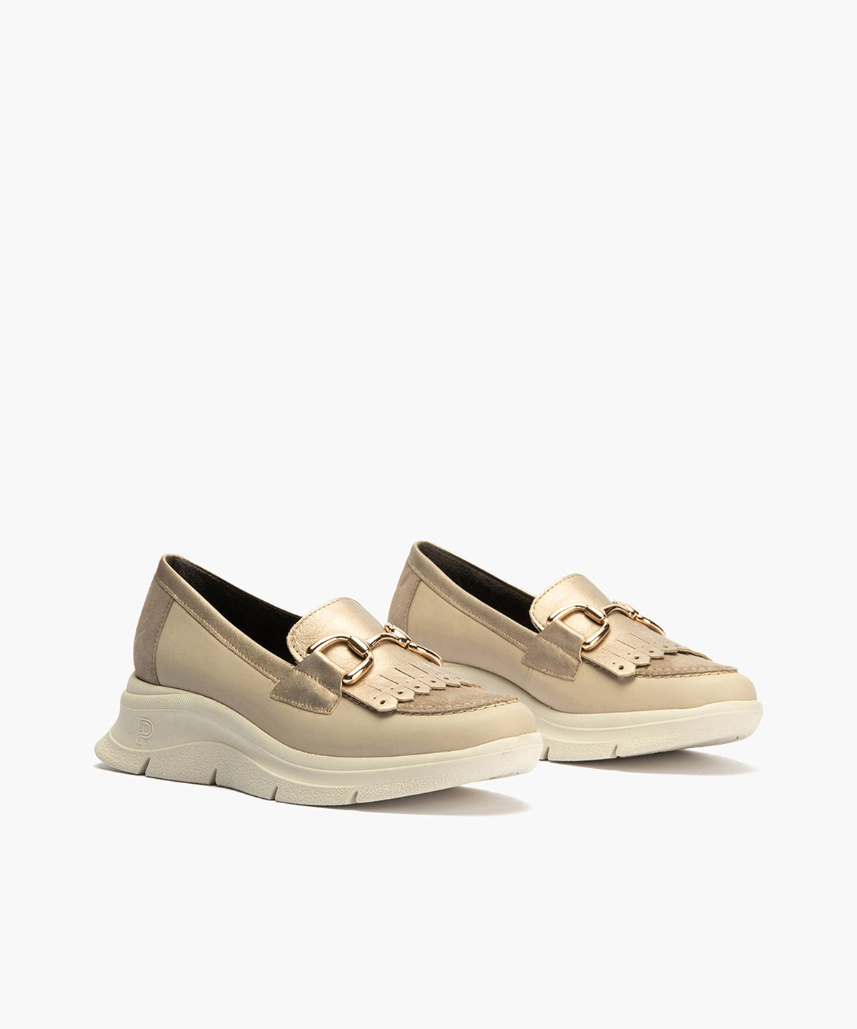 Mocasín con Flecos de mujer color piedra