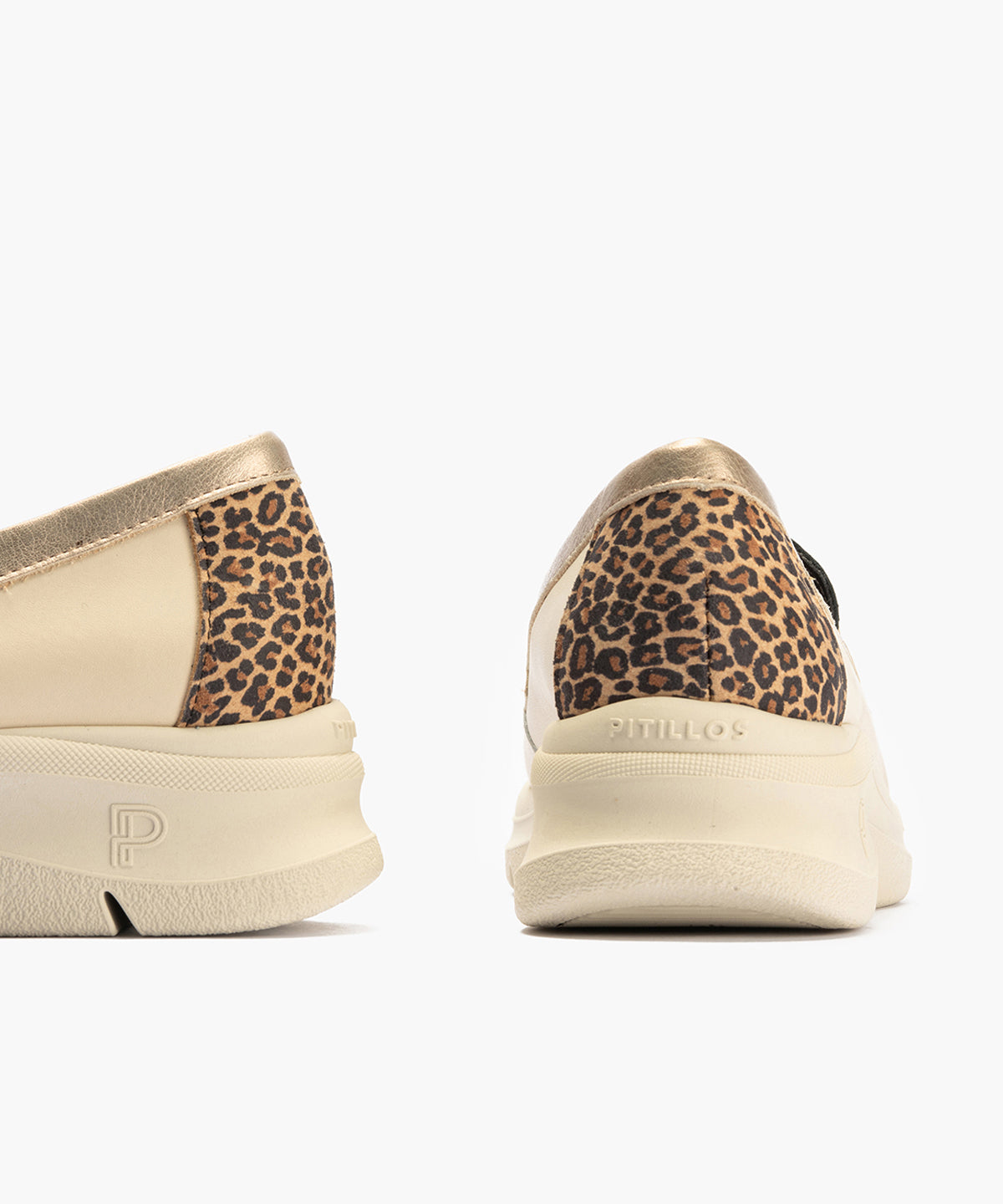 Mocasín Flecos Combinado de mujer color crema