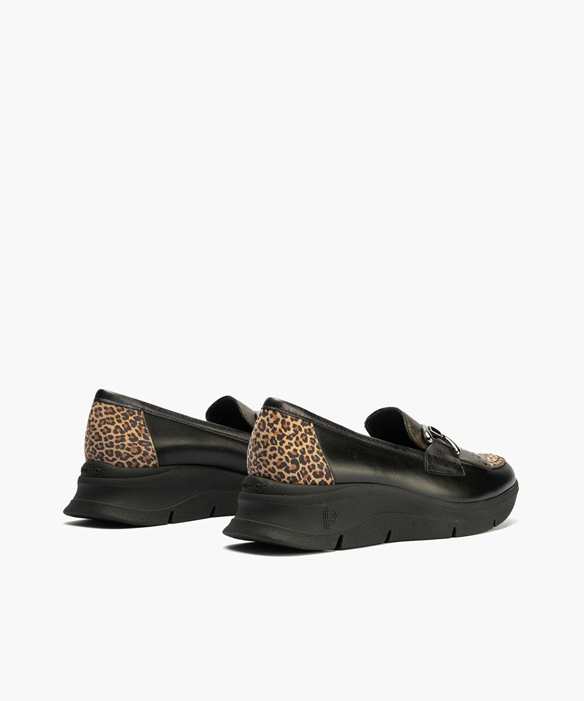 Mocasín Flecos Combinado de mujer color negro