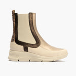 Botín Chelsey en napa de mujer color crema