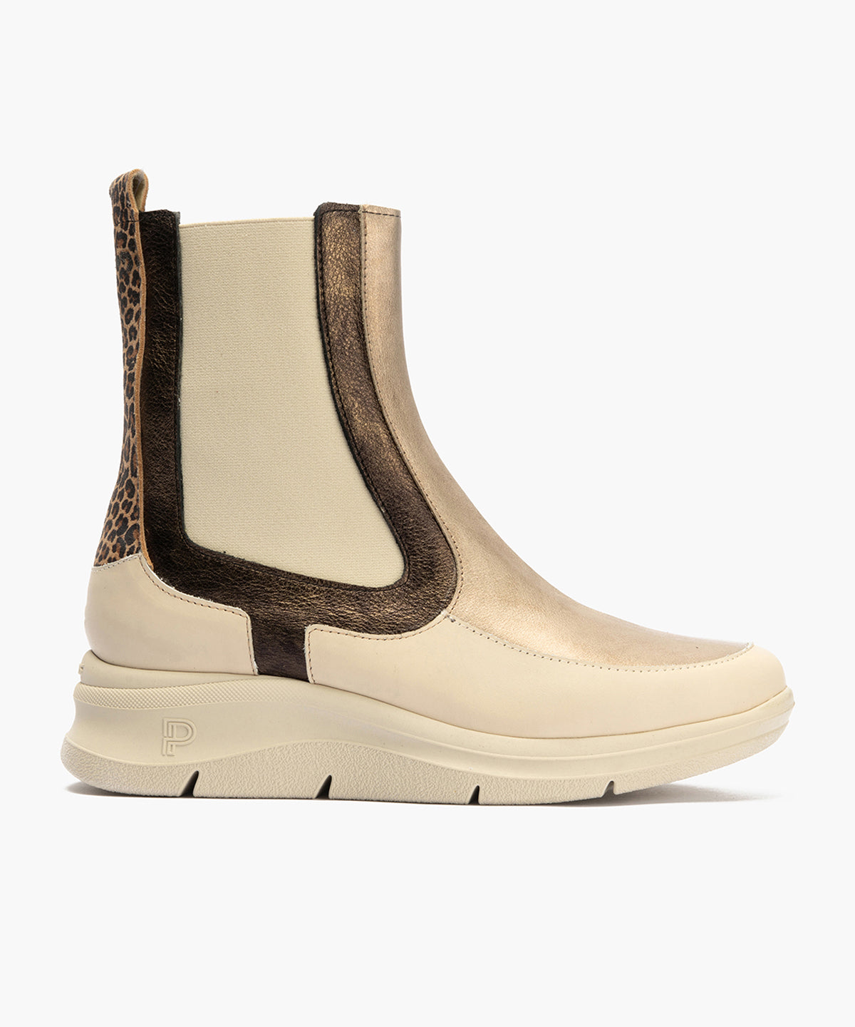 Botín Chelsey en napa de mujer color crema
