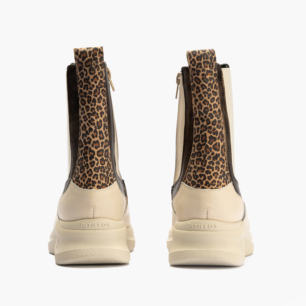 Botín Chelsey en napa de mujer color crema