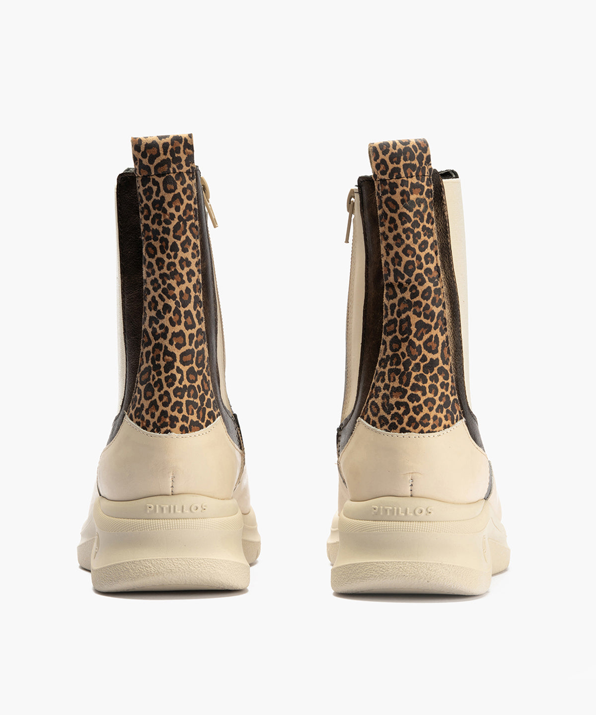 Botín Chelsey en napa de mujer color crema