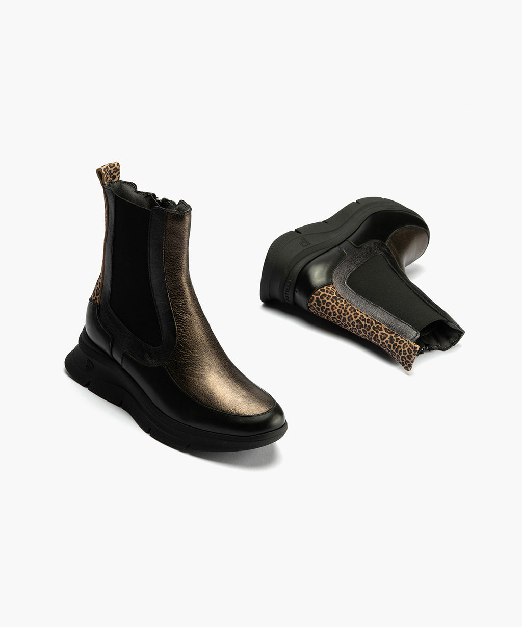 Botín Chelsey en napa de mujer color negro