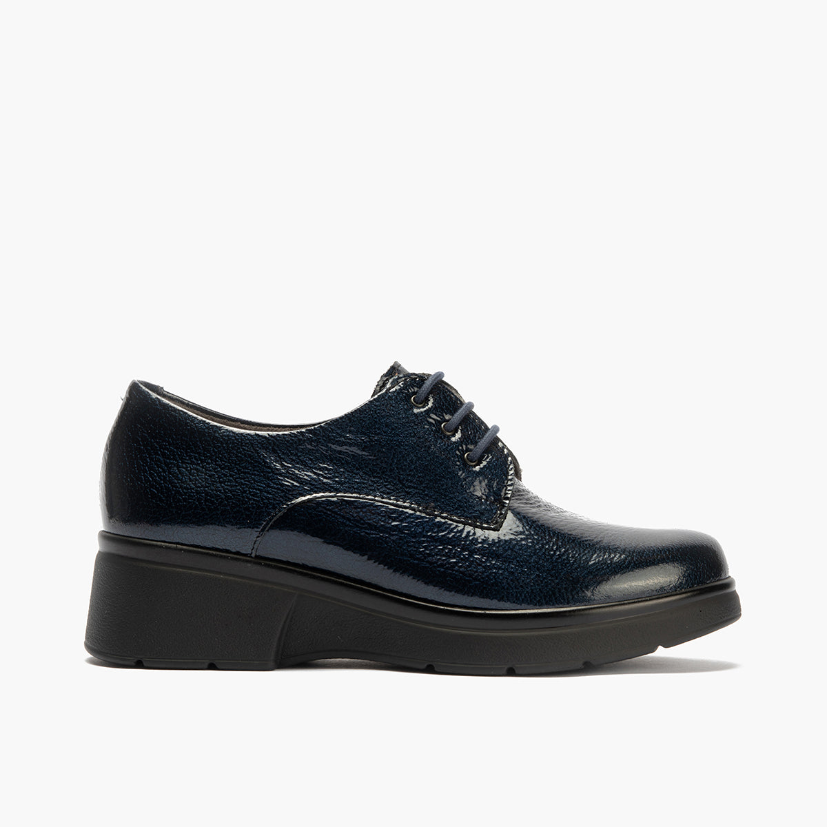Blucher en Charol con cordones de mujer color marino