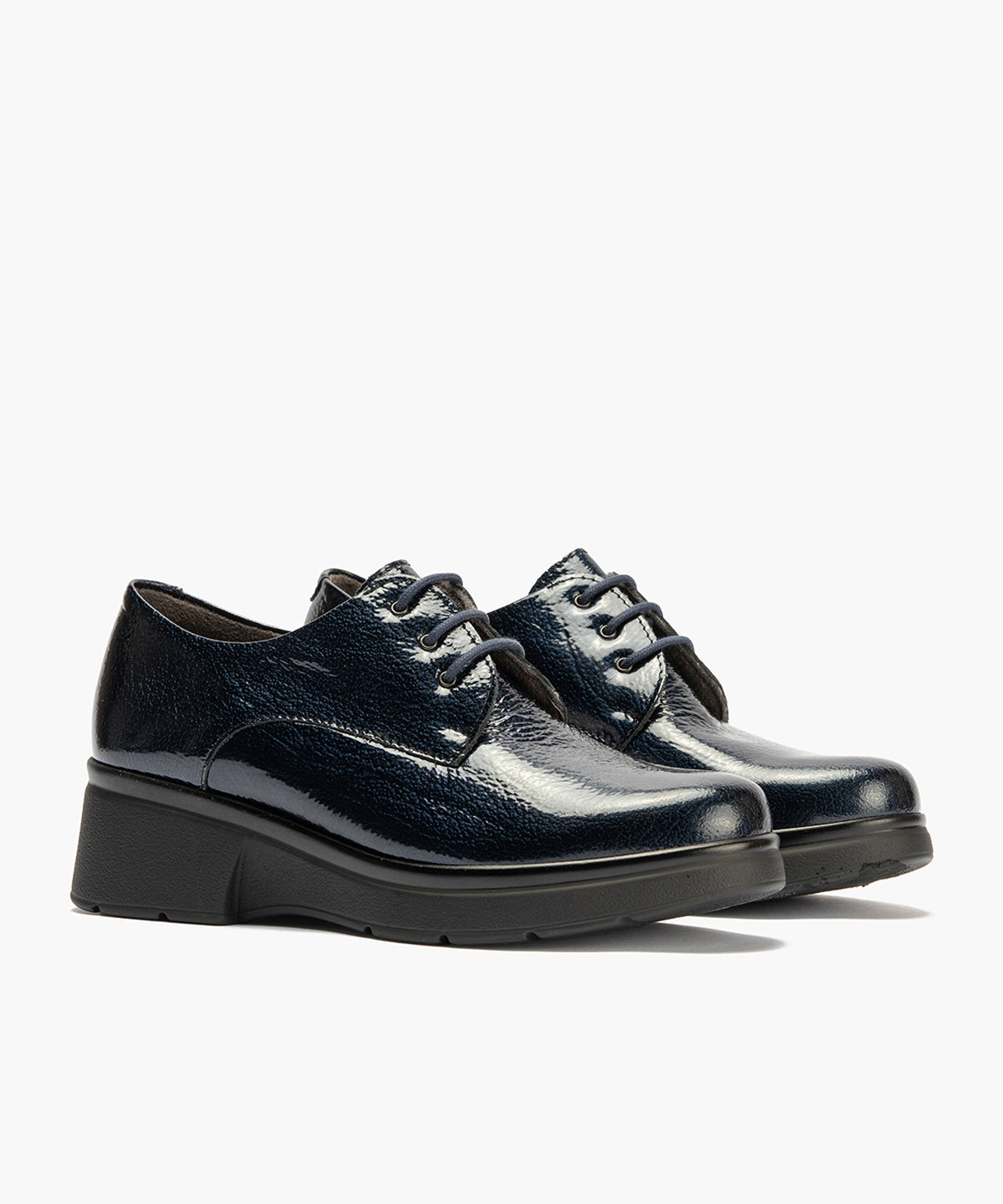 Blucher en Charol con cordones de mujer color marino