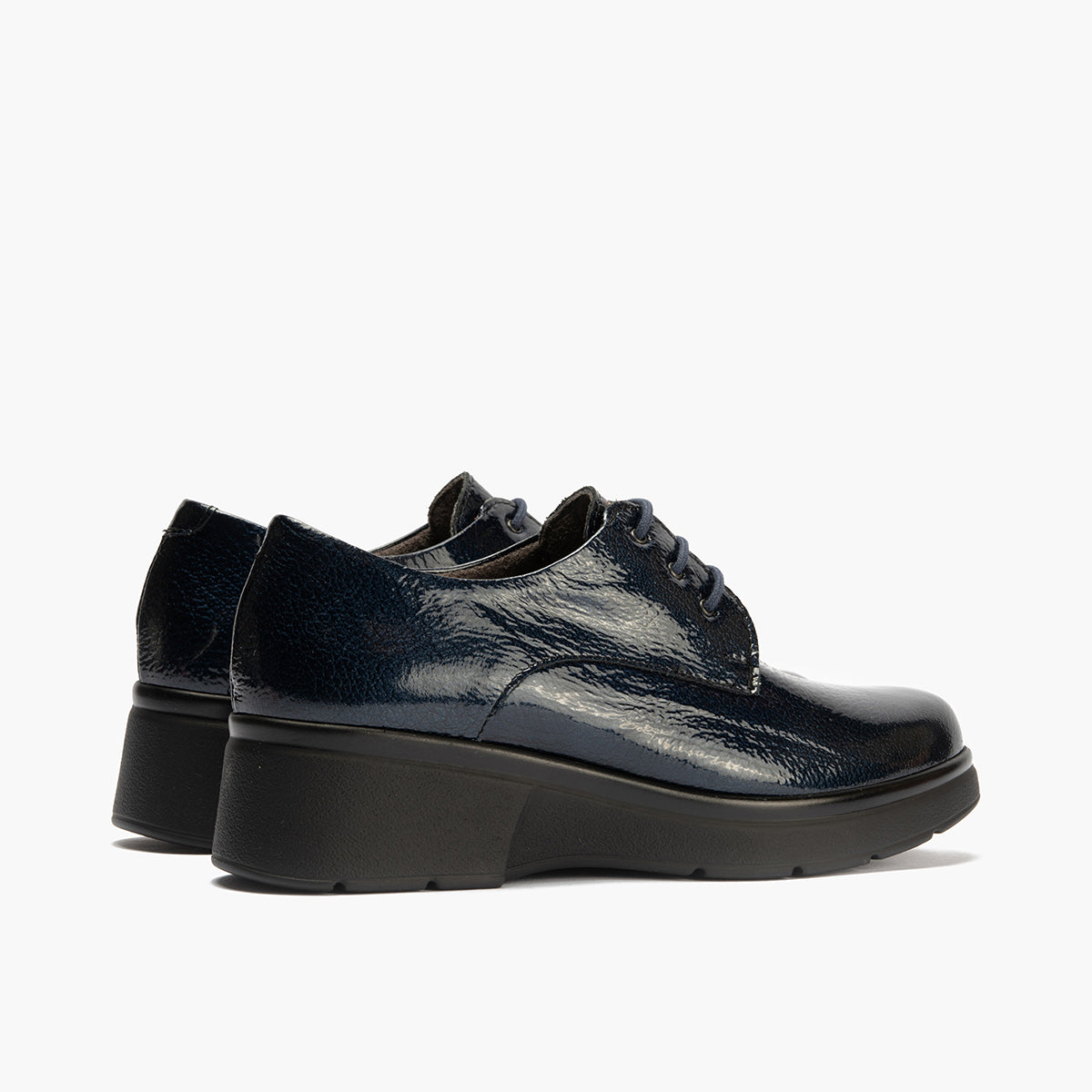 Blucher en Charol con cordones de mujer color marino