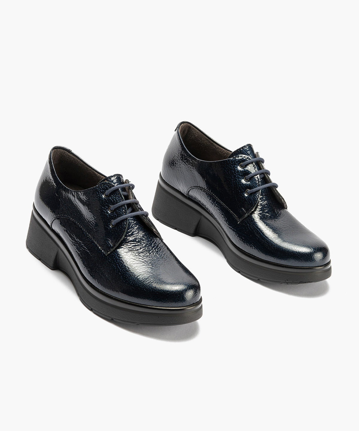 Blucher en Charol con cordones de mujer color marino