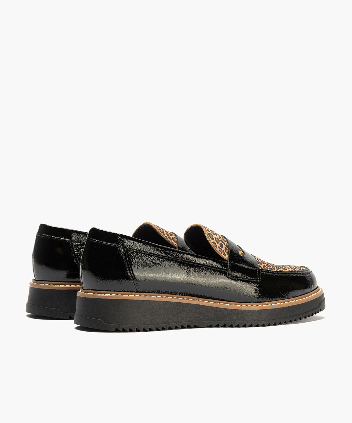 Mocasín Combinado Leopardo de mujer color negro