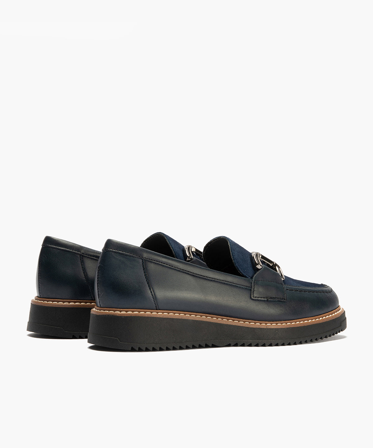 Mocasín Combinado Ante de mujer color marino