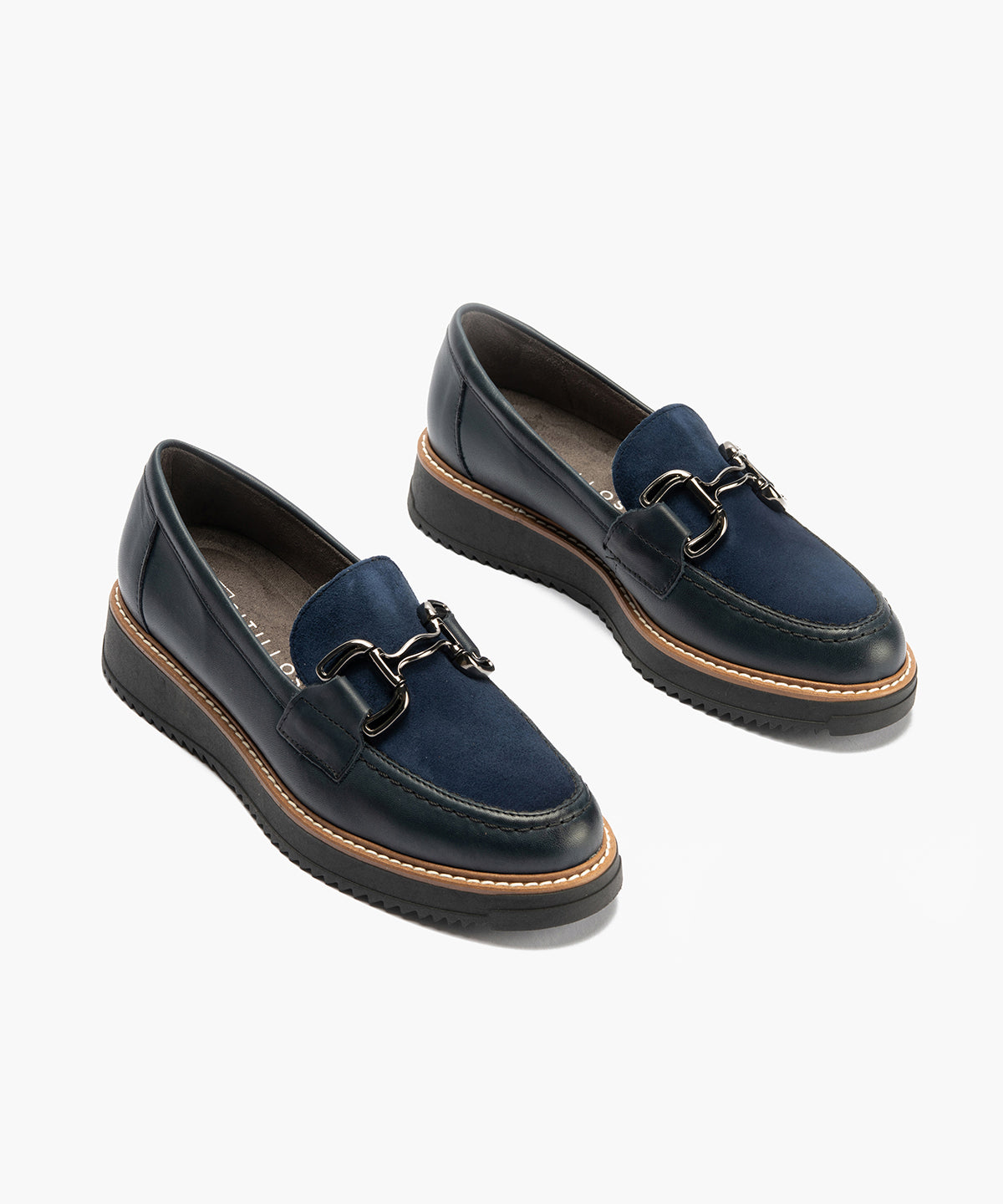 Mocasín Combinado Ante de mujer color marino