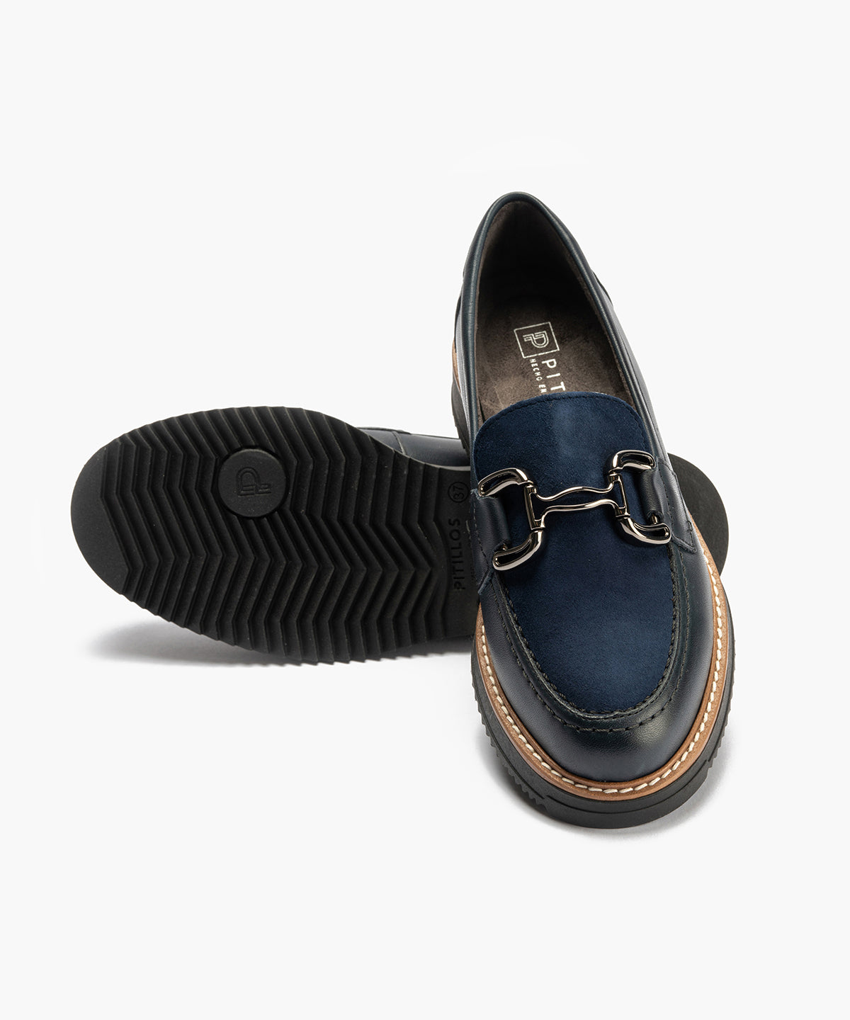 Mocasín Combinado Ante de mujer color marino