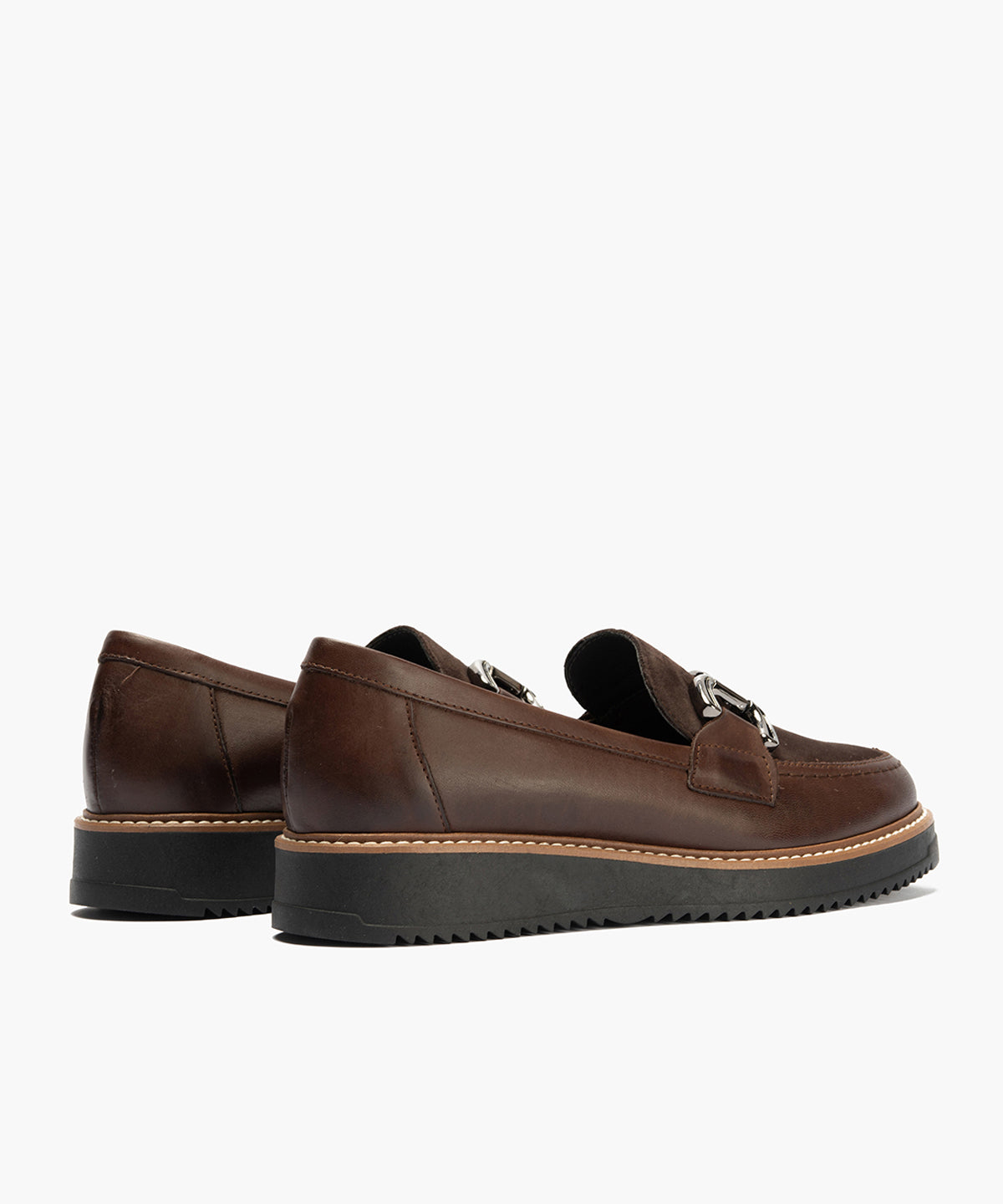 Mocasín Combinado Ante de mujer color marron