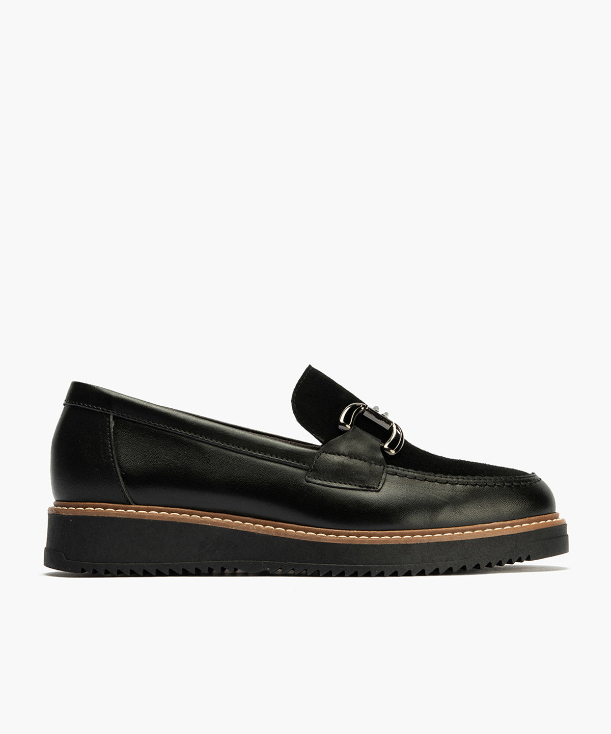 Mocasín Combinado Ante de mujer color negro